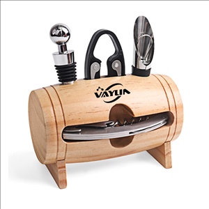 Wine Bottle Opener Set With Wooden Stand